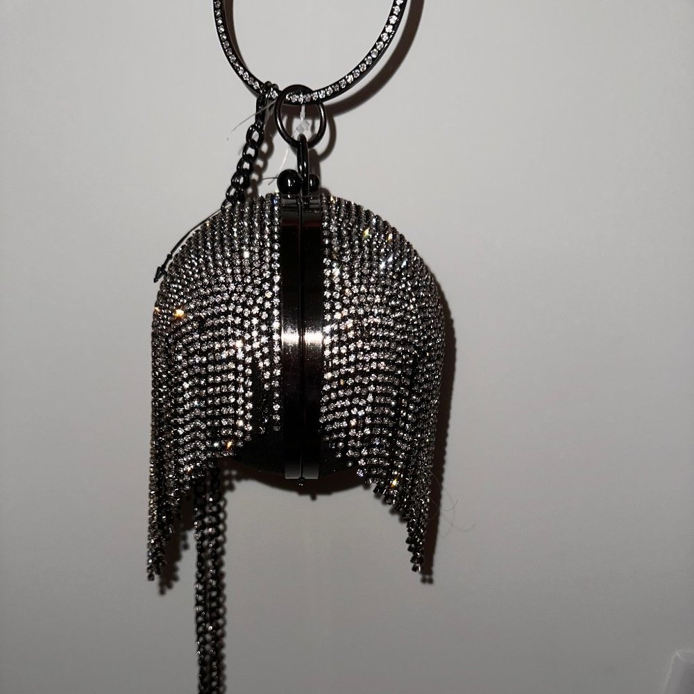 Badgley Mischka Black Circle Diamond Purse